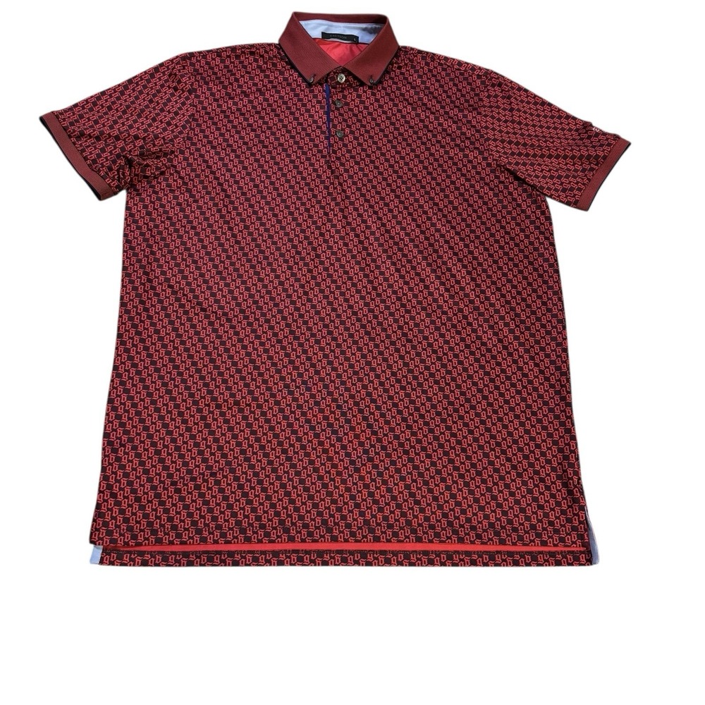 Greyson Red Polo Shirt with Diagonal Stripes